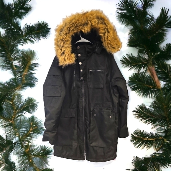 Sportier Other - Sportier 1957 Military Style Men's Black Long Winter Parka Jacket Coat Size L